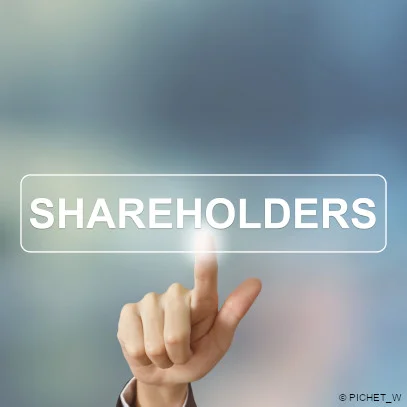 shareholders button with a hand