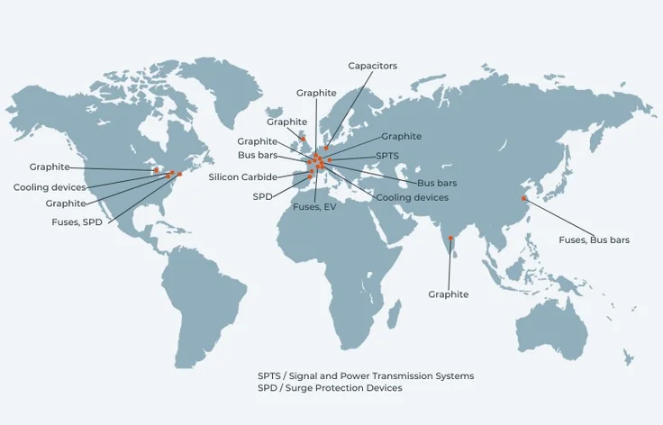 Mersen R&D centers in 2024