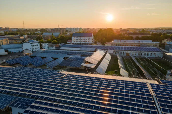 Rooftops solar panels