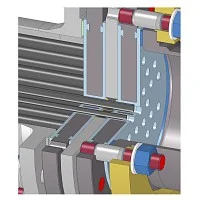 Details des Doppel-O-Ring-Dichtungssystems mit dreifachem Rohrboden von GAB Neumann