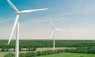 Wind turbines in landscape