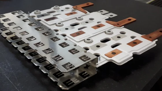 Mersen laminated busbar used to connect power modules and capacitors in an electric vehicle inverter