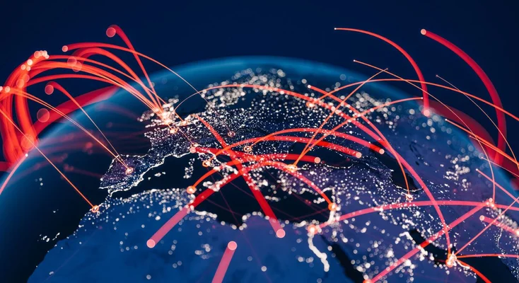 blue connected map
